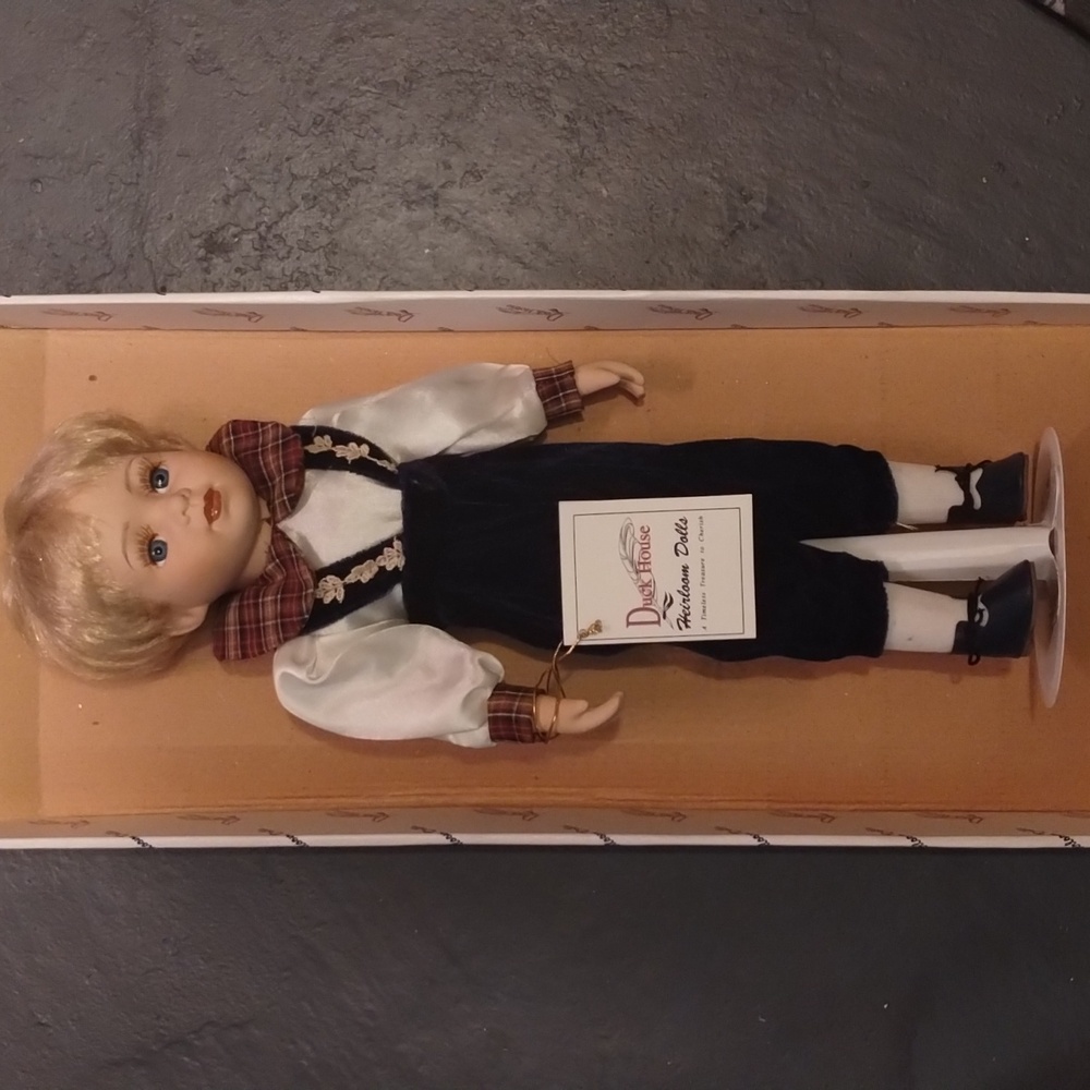 Duck house heirloom porcelain doll